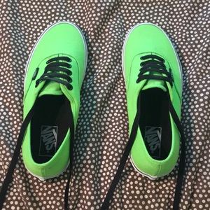 Neon Green Classic Authentic Vans